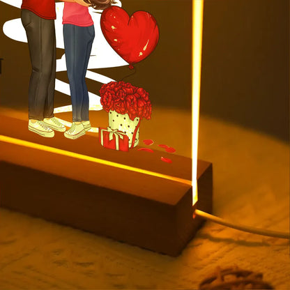Personalized Be Mine Couple Kissing LED Light Plaque, Romantic Warm Glow Night Light, Unique Gift for Him or Her