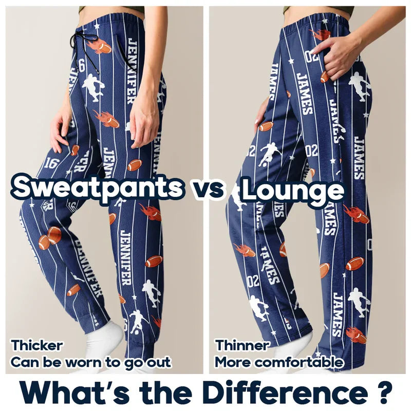 Personalized Printed Lounge Pants With Baseball Art, Creative Gift for Sports Lovers at Home
