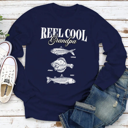 Grandpa Classic Tee with Custom Fish Art, Creative Gift for Fishing Trips & Everyday Wear