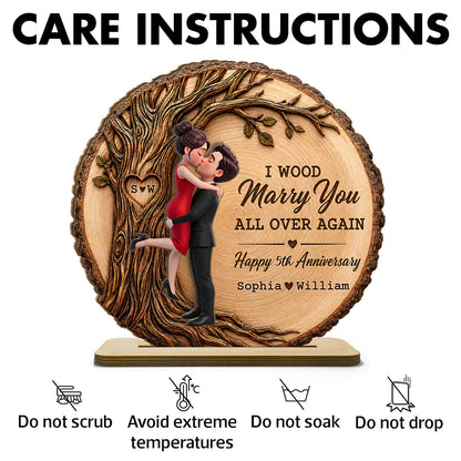 Personalized 2-Layer Wooden Plaque With Romantic Tree, Unique Creative Anniversary Gift for Husband & Wife