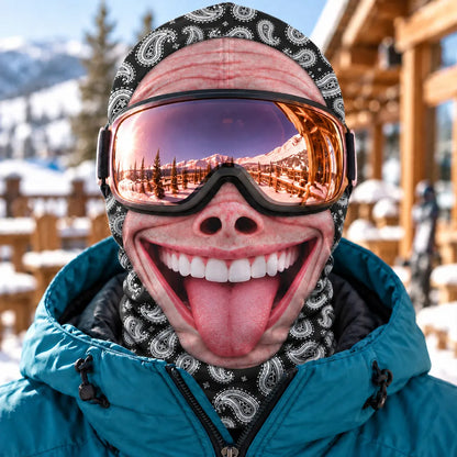 Personalized Balaclava Face Mask, Funny Character for Thumbs-Up Ski Resort Photos, Unique Gift for Ski Friends