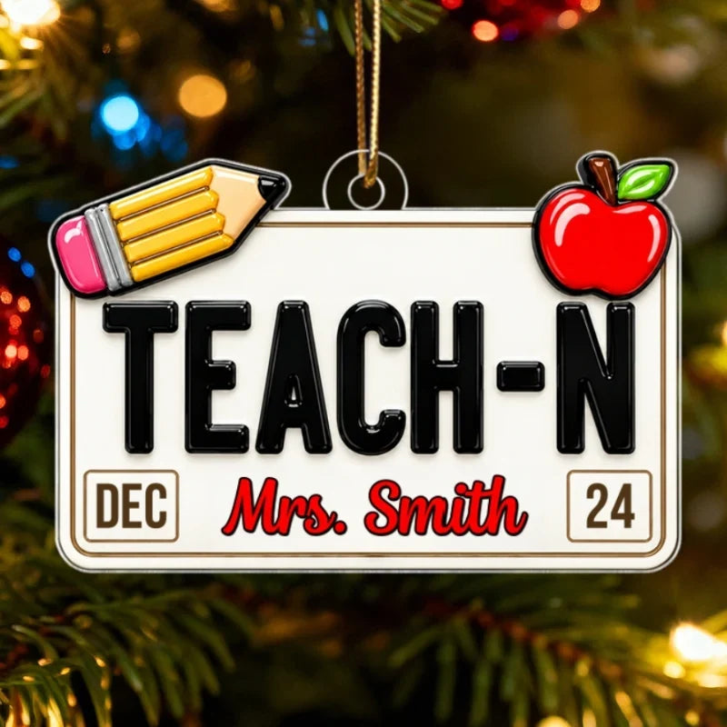 Personalized Acrylic Ornament, Colorful Career Keepsake for Nurses Teachers & Bus Drivers, Creative Christmas Gift