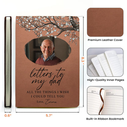 Leather Journal for Dad, Warm Brown Letters to My Dad Design, Creative Gift for Keeping Memories