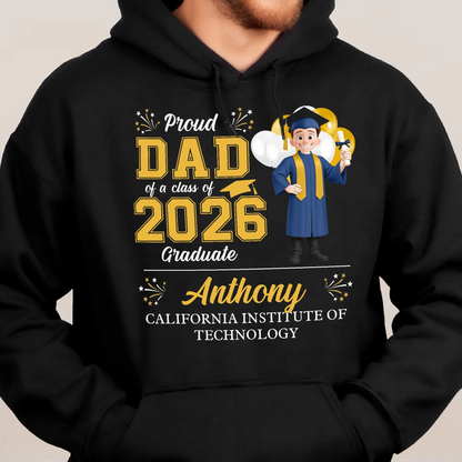 Proud Family Graduation Classic Tee, Personalized Matching Shirt Gift for Mom Dad Grandma at the Ceremony