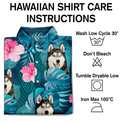 Custom Pet Photo Hawaiian Shirt with Vibrant Tropical Vibe for Vacation Style, A Creative Gift They'll Actually Wear