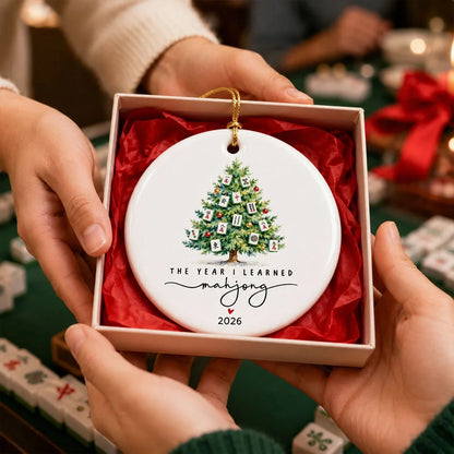 Personalized Ceramic Ornament, The Year I Learned Mahjong Keepsake, Creative Gift for Mahjong Friends