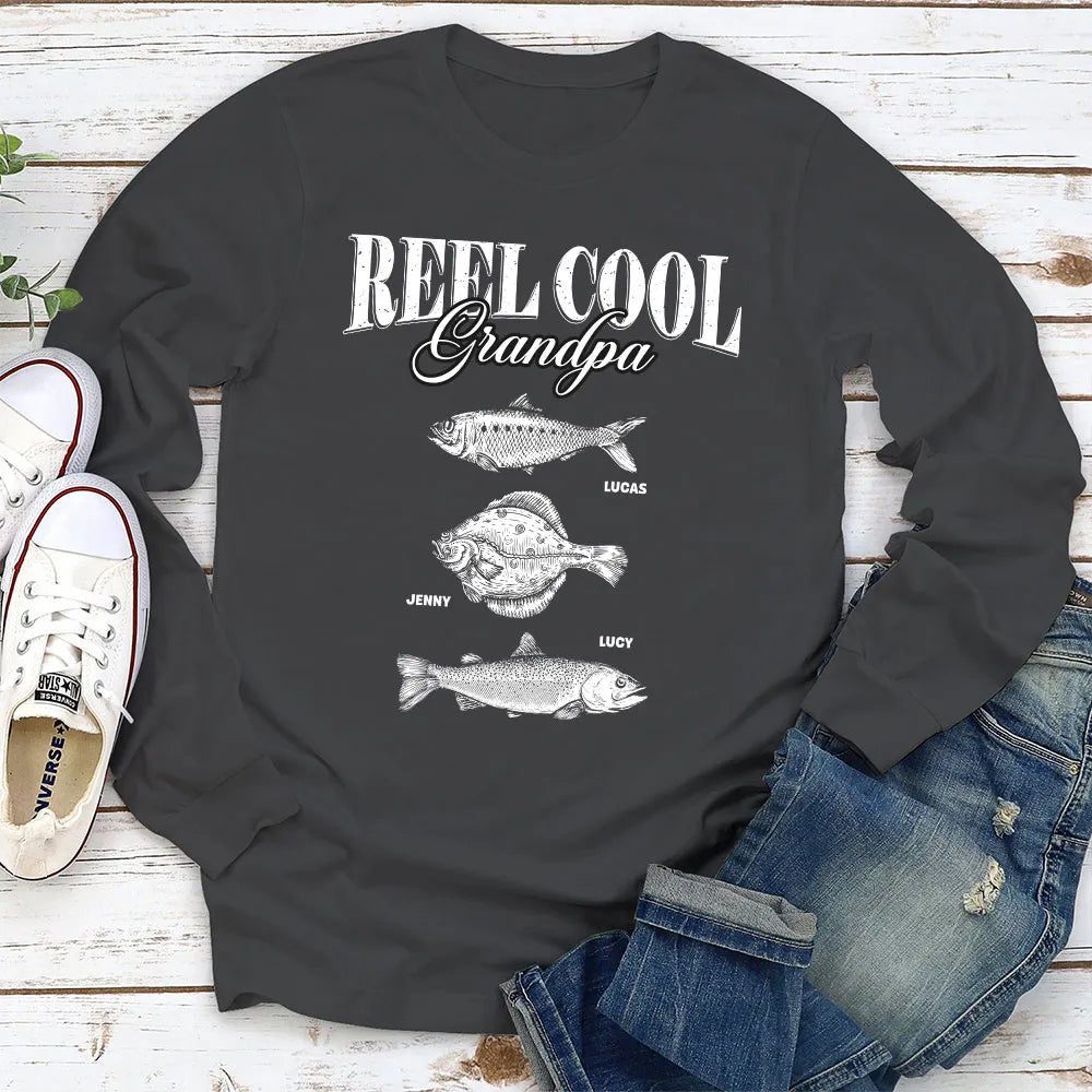 Grandpa Classic Tee with Custom Fish Art, Creative Gift for Fishing Trips & Everyday Wear