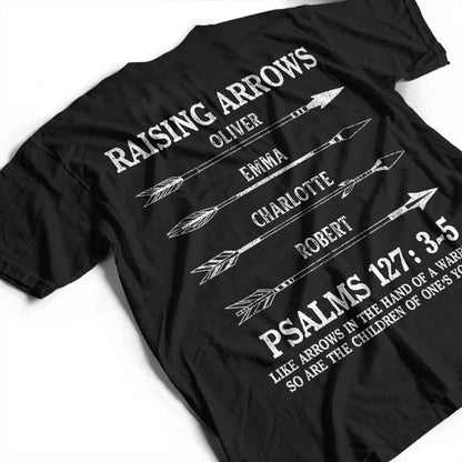 Personalized Dual Print Classic Tee with Faith Quote & Arrows, Creative Gift for Proud Dad
