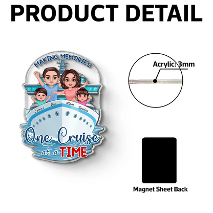 Personalized Acrylic Magnet Cruise Ship Family Waving Door Decor Making Memories One Cruise at a Time Unique Gift