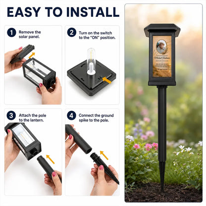 Personalized Solar Garden Stake Light, Forever in Our Hearts Tribute, Creative Remembrance Gift for Family