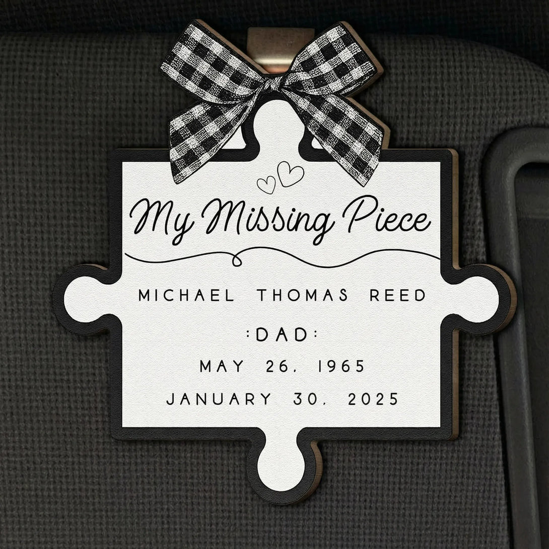 Personalized Wooden Car Visor Clip My Missing Piece Puzzle Keepsake fo ...
