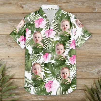 Custom Pet Photo Hawaiian Shirt with Vibrant Tropical Vibe for Vacation Style, A Creative Gift They'll Actually Wear