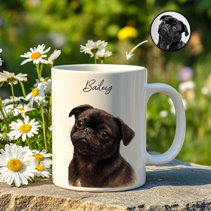 Custom Watercolor Pet Portrait Mug – Perfect for Dog Lovers