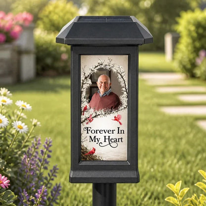 Personalized Solar Garden Stake Light, Always With You Cardinal Memorial, Unique Gift for Family