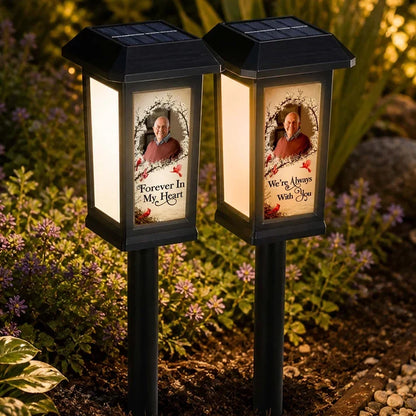 Personalized Solar Garden Stake Light, Always With You Cardinal Memorial, Unique Gift for Family