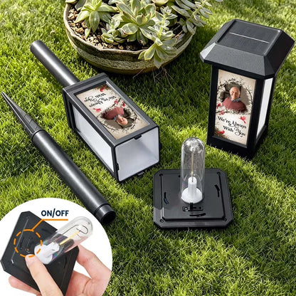 Personalized Solar Garden Stake Light, Always With You Cardinal Memorial, Unique Gift for Family