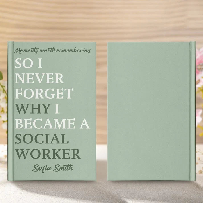 Personalized Hardcover Journal, Pastel Profession Quote, Unique Desk Gift for Teachers & Coworkers