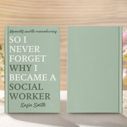 Personalized Hardcover Journal, Pastel Profession Quote, Unique Desk Gift for Teachers & Coworkers