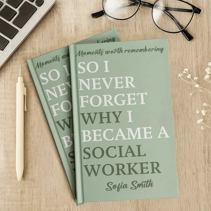 Personalized Hardcover Journal, Pastel Profession Quote, Unique Desk Gift for Teachers & Coworkers