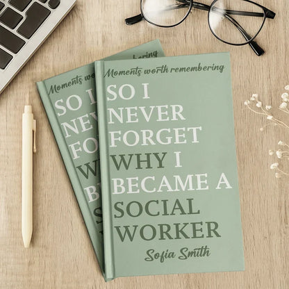 Personalized Hardcover Journal, Pastel Profession Quote, Unique Desk Gift for Teachers & Coworkers