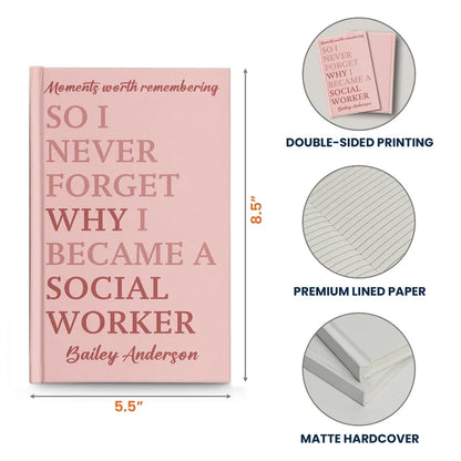 Personalized Hardcover Journal, Pastel Profession Quote, Unique Desk Gift for Teachers & Coworkers