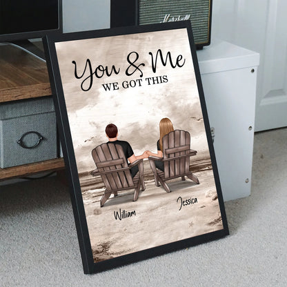 Personalized LED Light Plaque for Couple, Beach Back View Scene, Cozy Ambient Light, Unique Romantic Gift for Him or Her