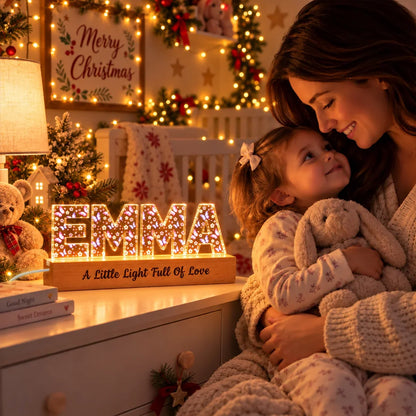 Personalized Block LED Light Plaque, Warm Glow for a Cozy Bedroom, Unique Gift for Kids and Family