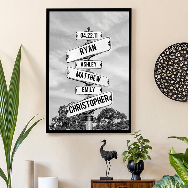 Personalized Street Sign Family Poster – A Unique Gift for Cherished Memories