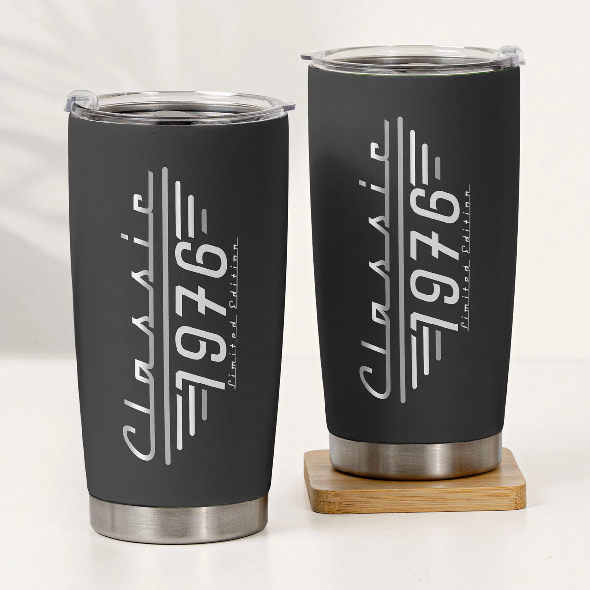 Black Insulated Travel Tumbler with Vintage Typography, Creative Birthday Gift for Husband or Dad