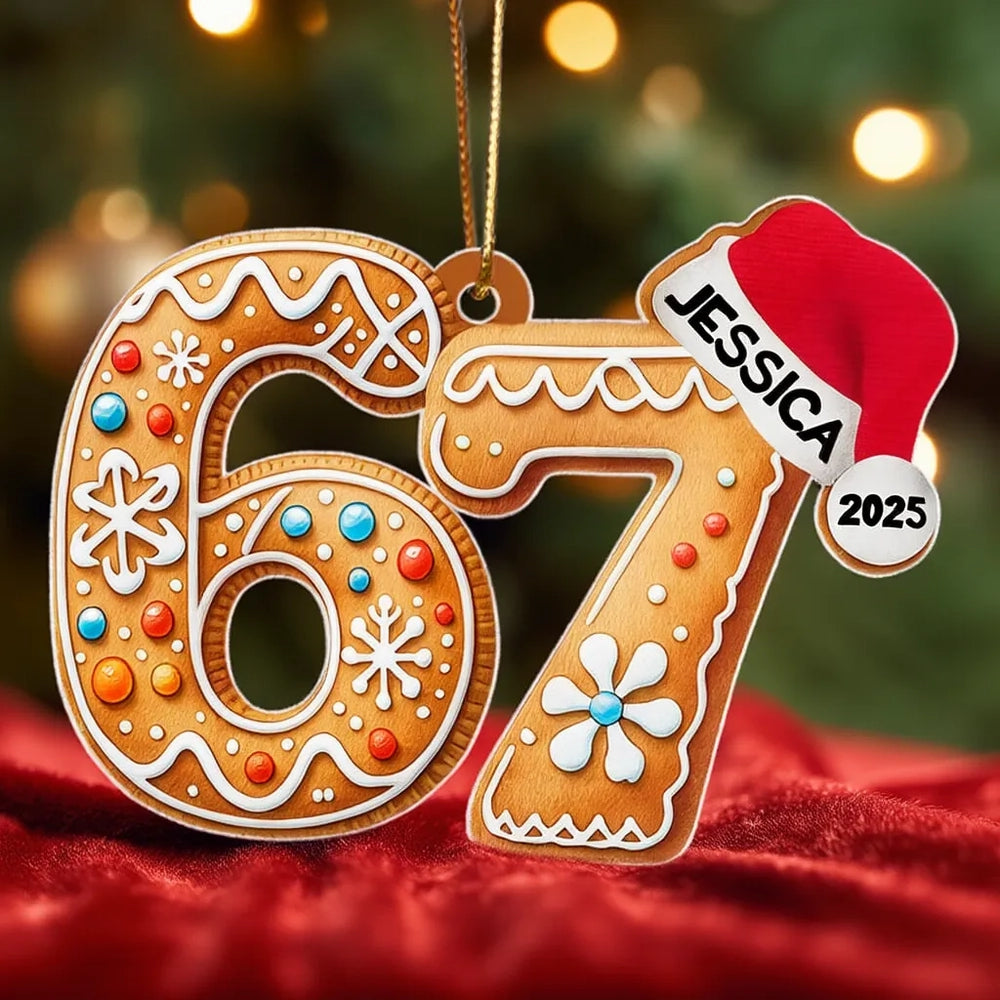 Personalized Acrylic Ornament 67 Gingerbread Design, Teen Slang Christ ...