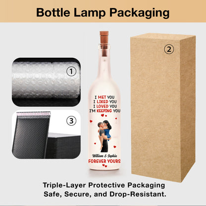 Personalized Bottle Lamp With Love Quote And Calendar Date, Cozy Warm Glow Bedroom Accent, Unique Gift For Couple