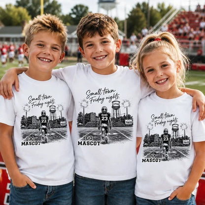 Small Town Friday Nights Personalized Classic Tee, Player Walking Onto Stadium Field, Creative Gift for Football Fans