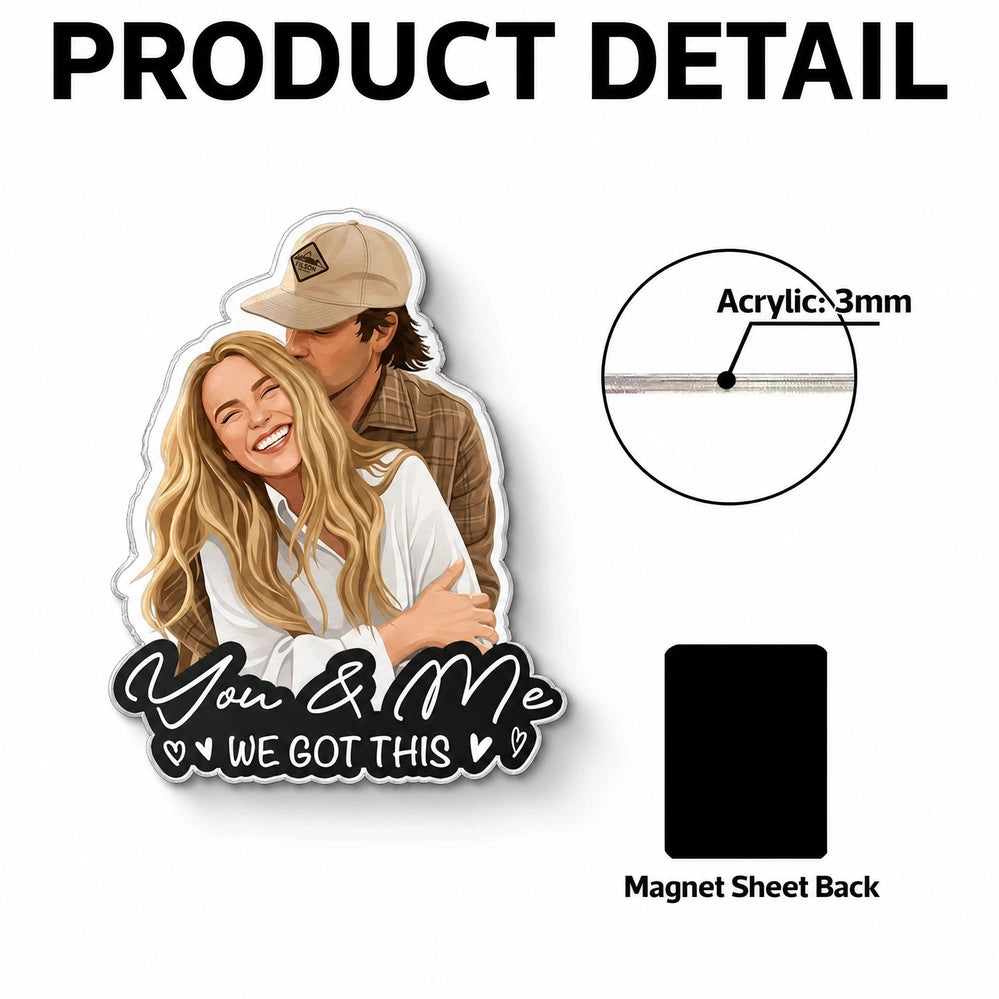Personalized AI Portrait Acrylic Fridge Magnet, Custom Photo Keepsake Gift for Couples, Best Friends & Pet Lovers