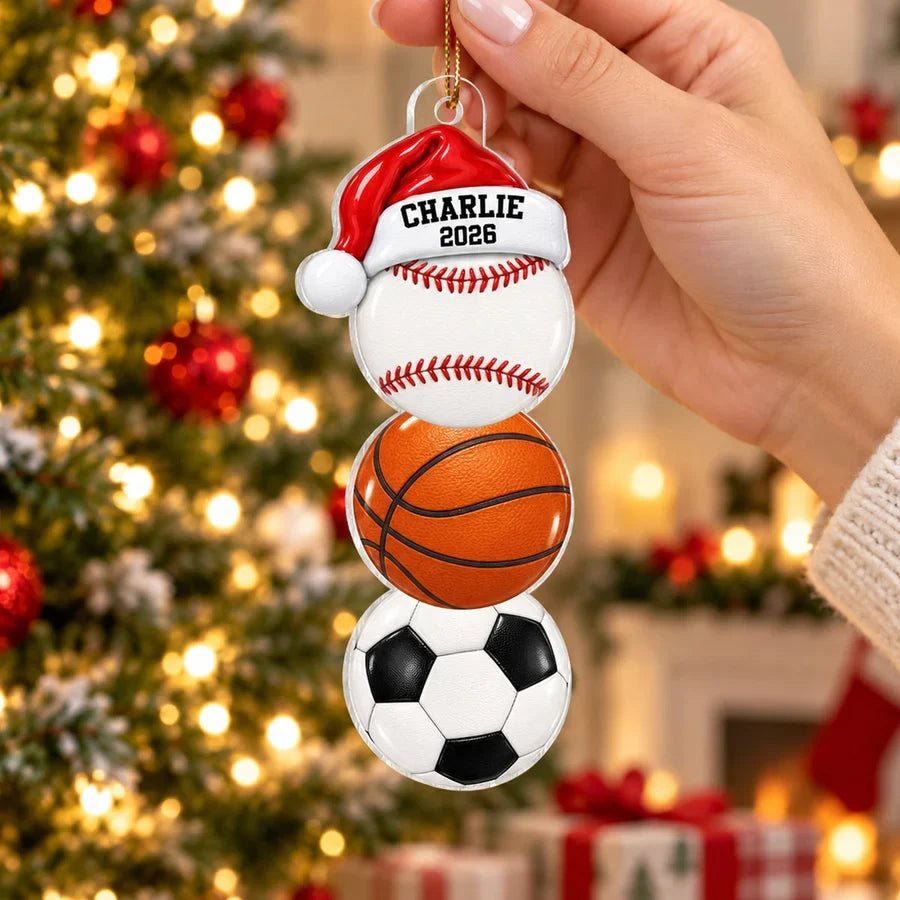 Personalized Acrylic Ornament, Celebrate Their Game on the Christmas Tree, Creative Gift for Kids and Sports Fans
