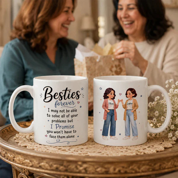 Personalized Mug with Pinky Promise Friends, Unique Creative Gift for Close Friend, Warm Daily Coffee Keepsake