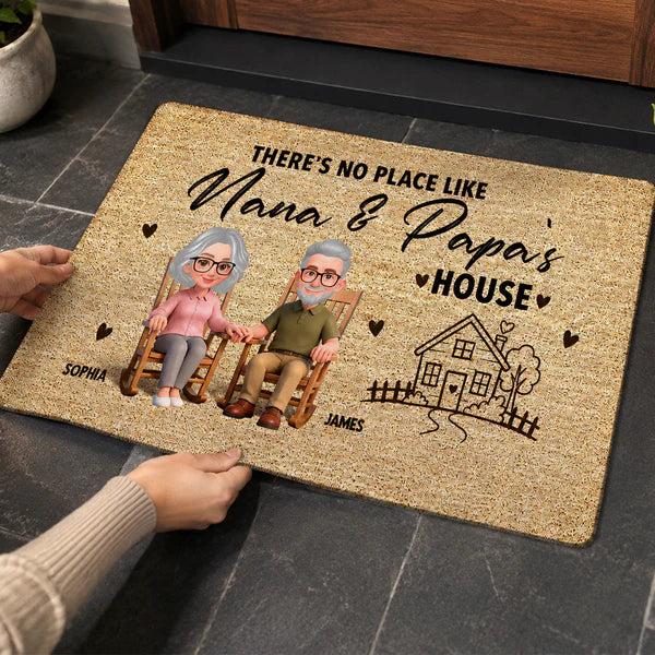 There's No Place Like Grandparents' House Standard Doormat, Personalized Creative Gift for Family