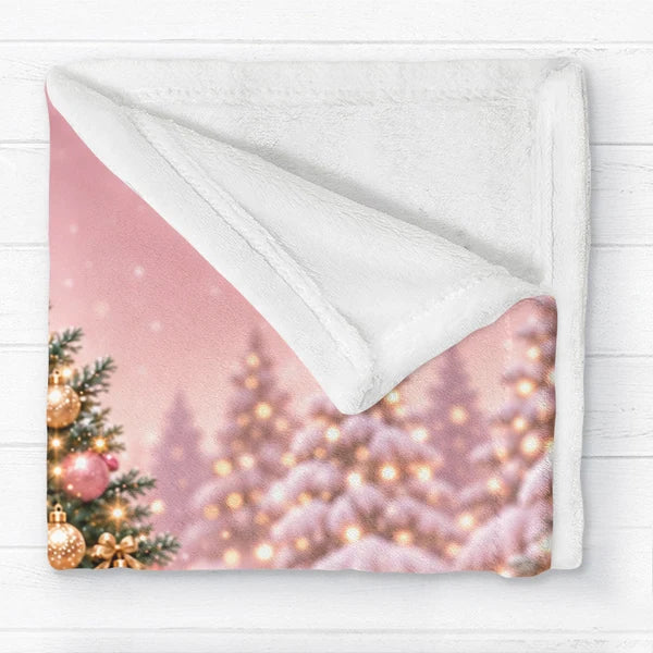 Personalized Fleece Blanket, Dancing Ballerina in Pink Nutcracker Christmas Scene, Unique Gift for Daughter