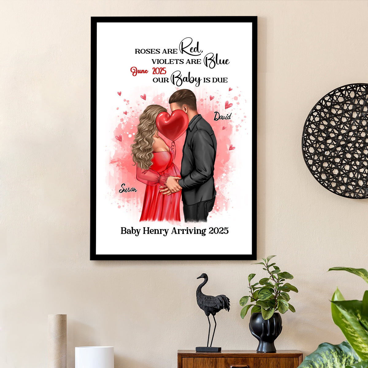 Custom Poster - A Heartfelt Gift for Expecting Couples, Perfectly Capturing the Beautiful Moments of Your Growing Family