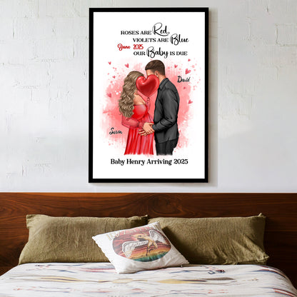 Custom Poster - A Heartfelt Gift for Expecting Couples, Perfectly Capturing the Beautiful Moments of Your Growing Family