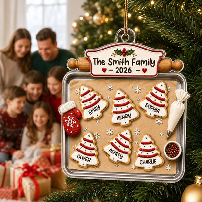 Personalized Acrylic Ornament, Custom Christmas Tree Cake Tray, Unique Gift for Family