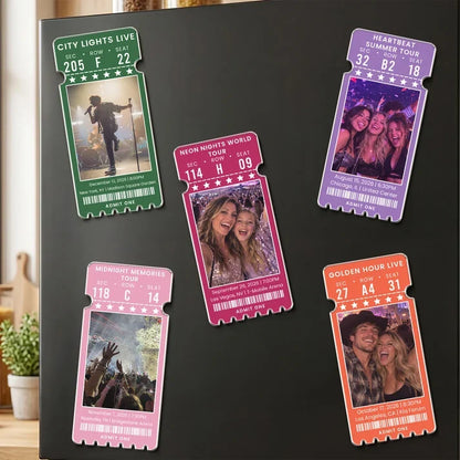 Personalized Acrylic Ornament, Vibrant Concert Ticket Design With Fans at a Live Show, Unique Gift for Music Lovers