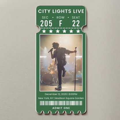 Personalized Acrylic Ornament, Vibrant Concert Ticket Design With Fans at a Live Show, Unique Gift for Music Lovers