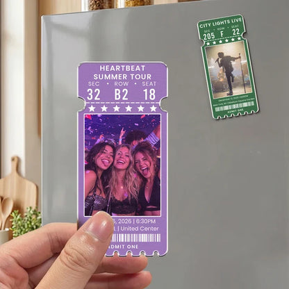 Personalized Acrylic Ornament, Vibrant Concert Ticket Design With Fans at a Live Show, Unique Gift for Music Lovers