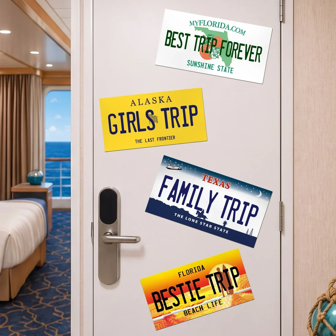 Personalized Acrylic Magnet, Custom State Cruise Door Sign for Family Vacation, Unique Creative Gift
