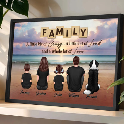 Family Backview Poster — Beach Sunset Design, a Heartfelt Wall Art That Celebrates Love and Togetherness