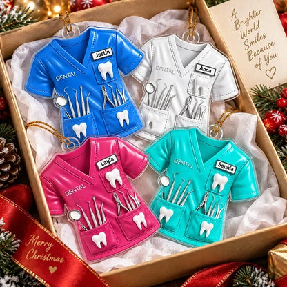Dentist Uniform Acrylic Ornament, Personalized Festive Keepsake, Creative Gift for Wife, Daughter or Friend