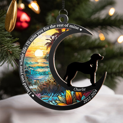 Memorial Personalized Custom Wood and Acrylic Layered Ornament - Sympathy Gift For Dog Lovers