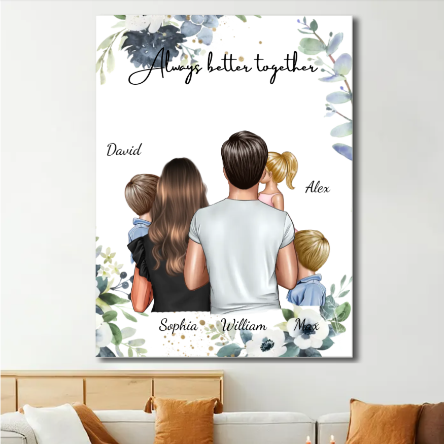 United Hearts - 'Always Better Together' Personalized Poster or Canvas - A Gift to Celebrate Family Unity