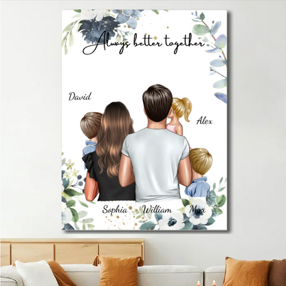 United Hearts - 'Always Better Together' Personalized Poster or Canvas - A Gift to Celebrate Family Unity