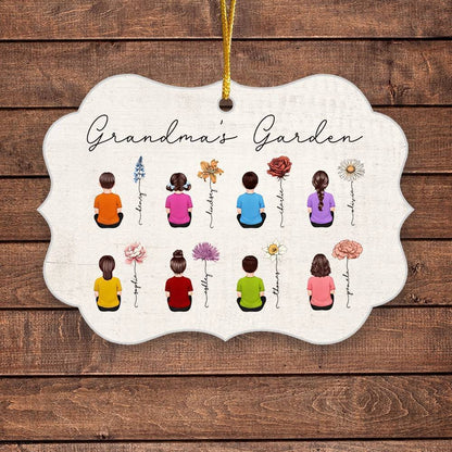 Blooming Heritage - Vintage Birth Month Floral Wooden and Acrylic Ornament with Grandkids' Names - Ideal Mother's Day Gift for Grandma, Mom, &amp; Aunt